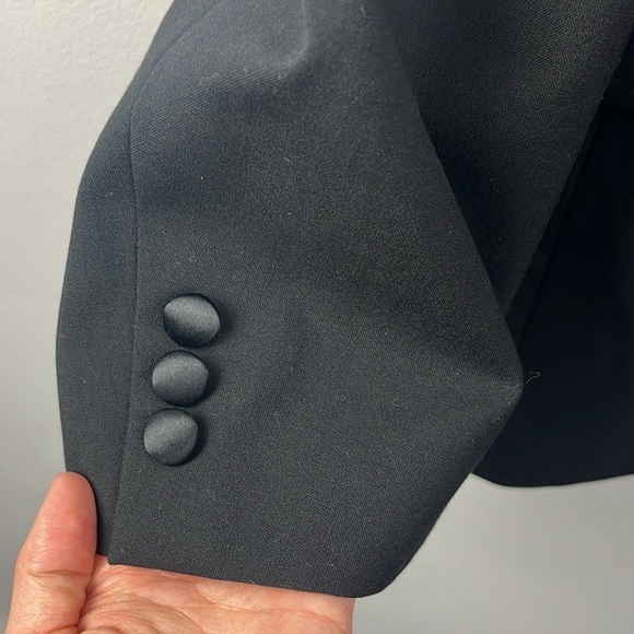 Linea Uomo Wool Tuxedo Formal Black Satin Trim Blazer Jacket Mens Size 48 XL - Picture 6 of 14